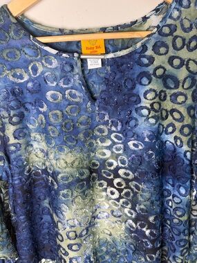Ruby Rd Ruby Rd. | Tops | Ruby Rd Petite Watercolor Burnout Tunic Blue Green ...